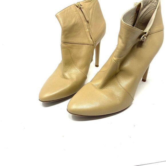 MIA BECAR Bella Beige Leather Bootie Sz 40 - Picture 4 of 4